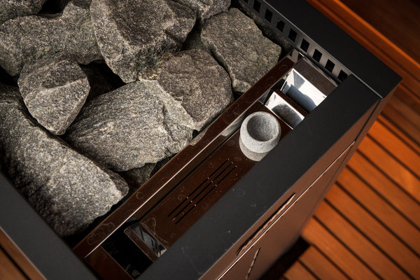Kirami FinVision -Sauna Nordic misty mit Elektro-Ofen mit Verdampfer 10,8kW inklusive Lieferung