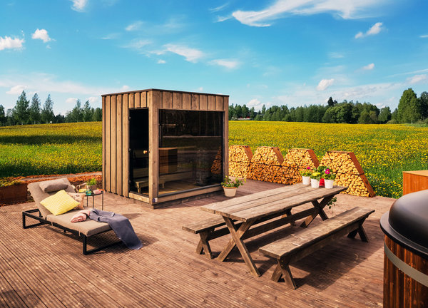 Kirami FinVision -Sauna Original (Dach montiert) mit Harvia Ofen inklusive Lieferung